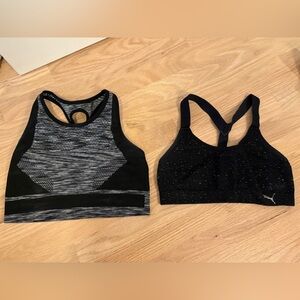 2 Sports Bras Bundle, 1 Puma (Black) + 1 Layer8 (Gray/Black)